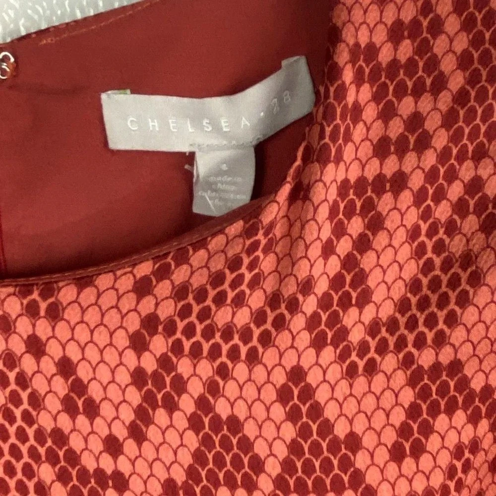 Chelsea28 Pink Red Snakeskin Print Midi Dress Long Sleeve Mens Size S‎